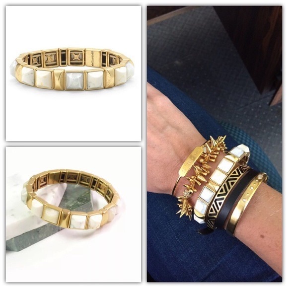 Sawyer Stone Bracelet White and Gold Stella & Dot - Picture 1 of 3